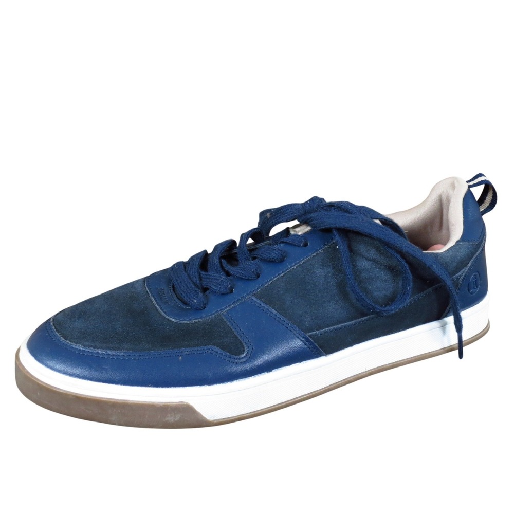 Lands' End Men Casual Sneaker Shoe Size 10.5 Everyday Comfort Blue Leather Suede